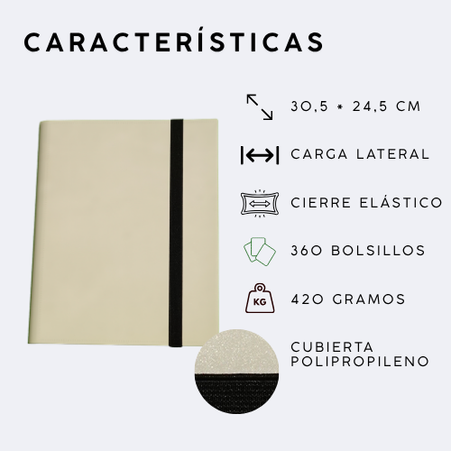 Carpeta Select para 360 Cartas | 9 bolsillos por cara, 20 páginas