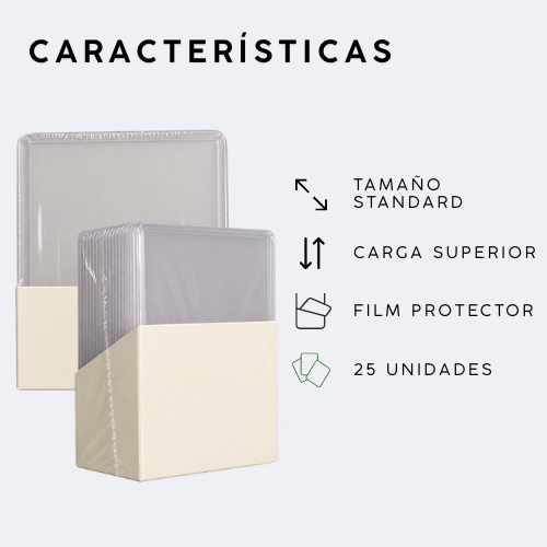 Características Top Loader Standard con carga superior y film protector